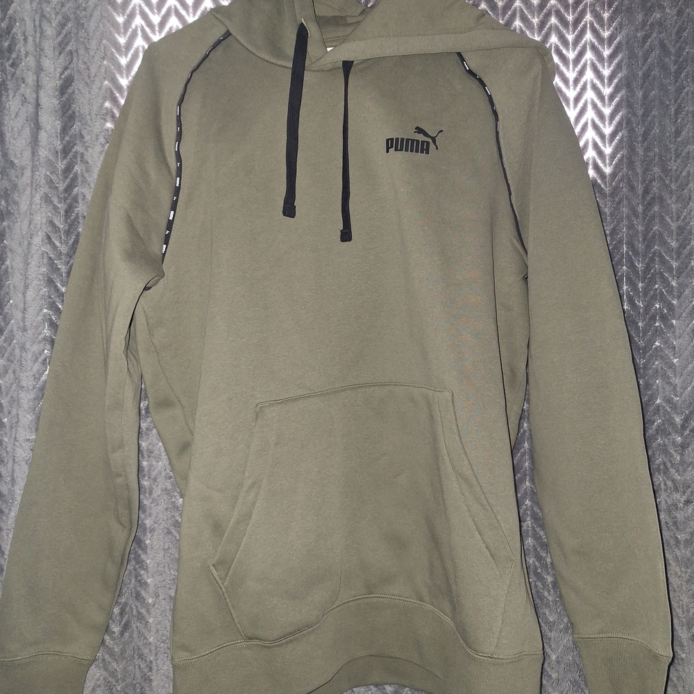 Puma Khaki Hoodie with Black Accents